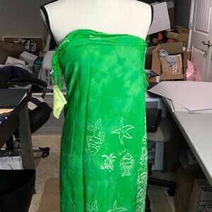 Women's ALII of Hawaii Green Sarong, NWT, OS